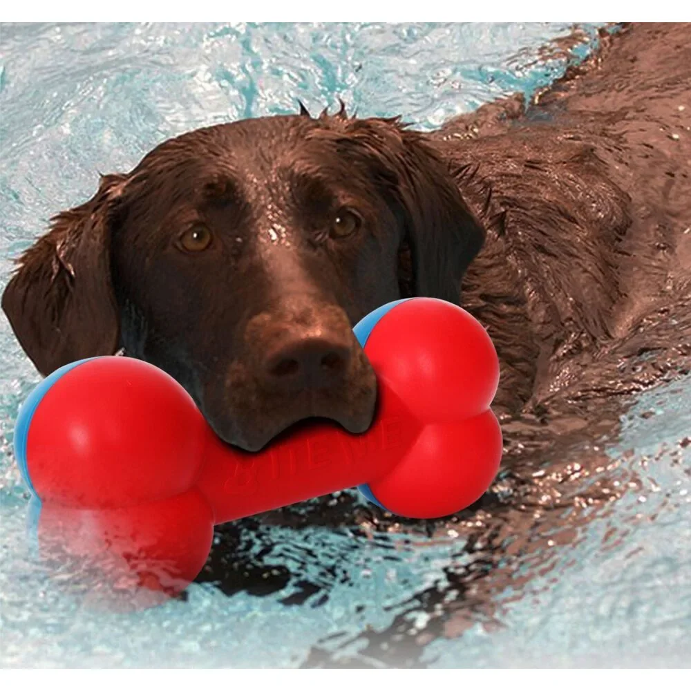Pet Life Bone Shaped Durable Chew And Fetch Teether Dog Toy